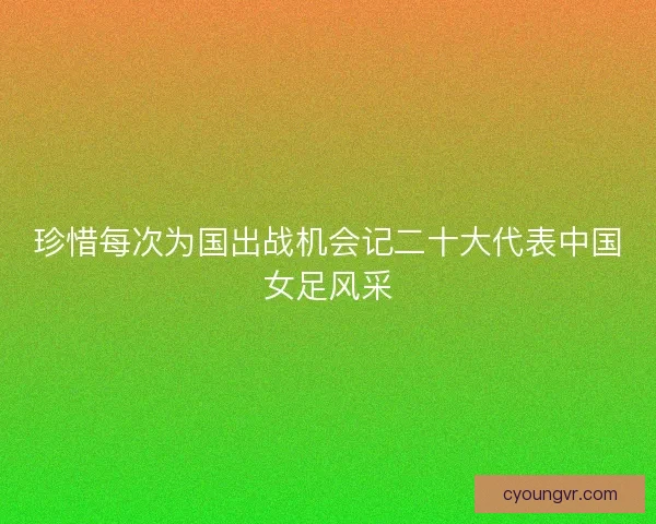 珍惜每次为国出战机会记二十大代表中国女足风采