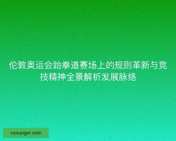 伦敦奥运会跆拳道赛场上的规则革新与竞技精神全景解析发展脉络 伦敦奥运会跆拳道赛场上的规则革新与竞技精神全景解析发展脉络